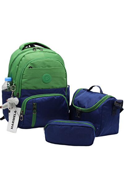 Harmela ilk Okul Çantası 3'lü Seti Unisex Çocuk ilkokul Çantası Hrm-8010 Yeşi...