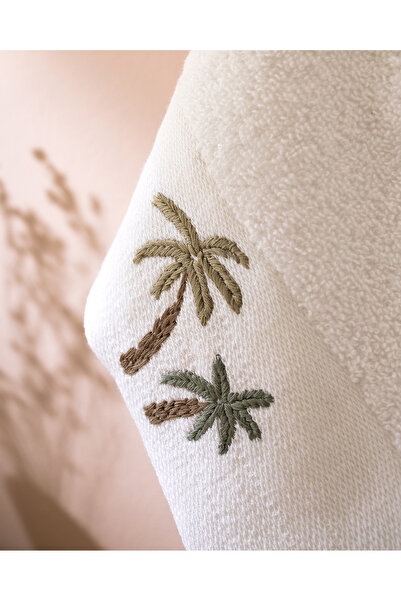 Madame Coco Рушник з вишивкою Palmy, 100% бавовна, 2 шт. - білий - 30x45 см