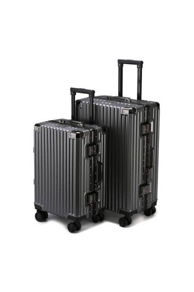 Generic STARGOLD PC Zipperless 2-Piece Luggage Set, Hard Shell, 360° Wheels, TSA Lock, Travel Case – Grey