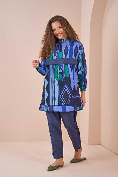 Mevra Μαγιό με έθνικ σχέδιο, κοντό ινδιγκό