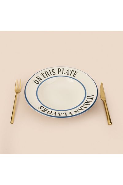 Evidea Kitchen Italian Flavors Pasta Plate - White - 27 cm