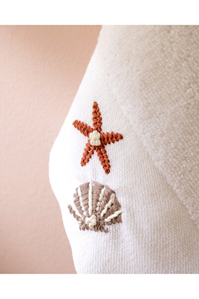 Madame Coco Ethe Вишитий 100% бавовняний рушник для рук, 2 шт. - Білий - 30x45 см