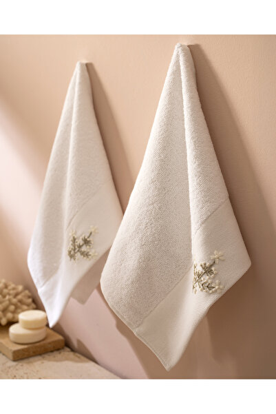 Madame Coco Рушник з вишивкою Opal, 100% бавовна, 2 шт. - білий - 30x45 см