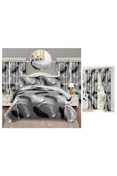 CHIRASO CHIRASO 6-Piece Bedding Set, with Drapery, Sheet 160x230, Duvet Cover, 2 Pillowcases