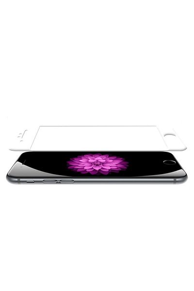 WHITE Tempered glass protection film for iPhone 6/6S 3D curved, white