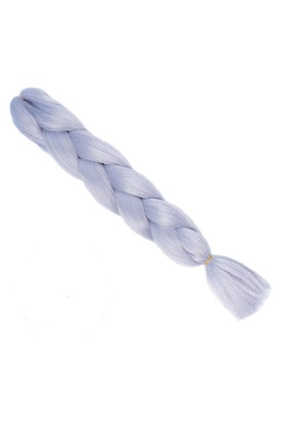 WNY Synthetic Colored Hair Extensions for Braiding Ombre Light Gray 105g 63cm