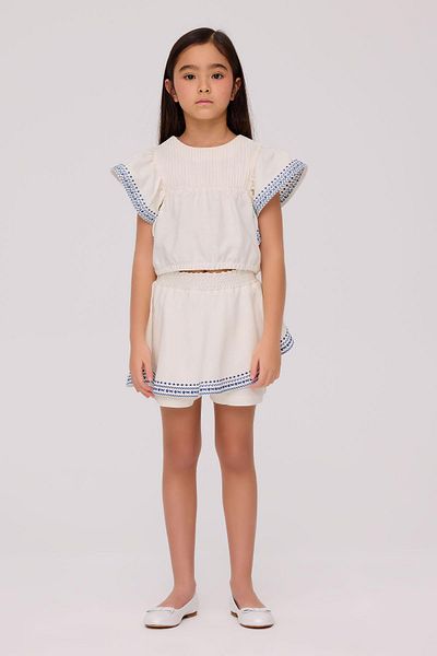 Tyess Pantaloni scurti ecru pentru fete