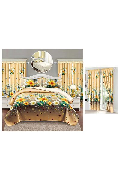 CHIRASO CHIRASO 6-Piece Bedding Set, with Drapery, Sheet 160x230, Duvet Cover, 2 Pillowcases