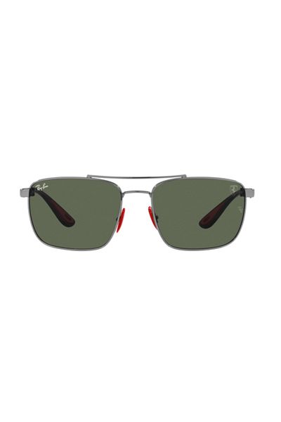 Ray-Ban Ray-Ban RB3715M F00171 – Scuderia Ferrari Sunglasses, Gunmetal, Dark Green, Size 58