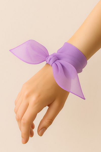VOOP Lilac Colored Plain Chiffon Scarf Multi-Purpose Accessory 50X50