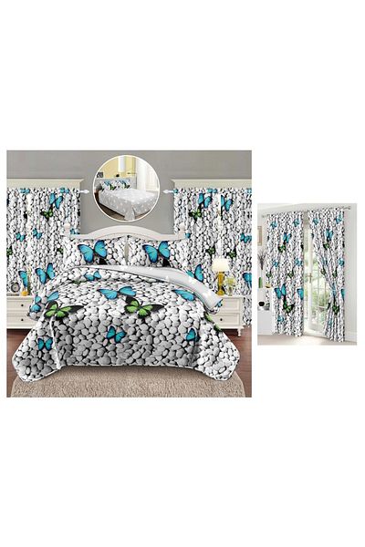 CHIRASO CHIRASO 6-Piece Bedding Set, with Drapery, Sheet 160x230, Duvet Cover, 2 Pillowcases