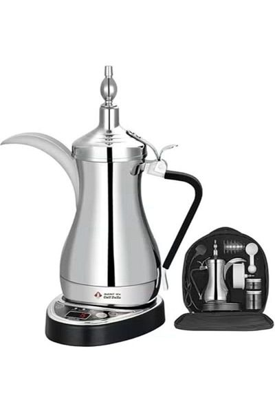 Gulf Dallah Becky Gulf Dallah Arabic Coffee and Tea Maker 1000ml with Travel Bag GA-C94848 (Chrome/Silver)