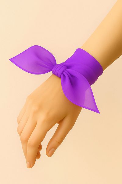VOOP Purple Colored Plain Chiffon Scarf Multi-Purpose Accessory 50X50