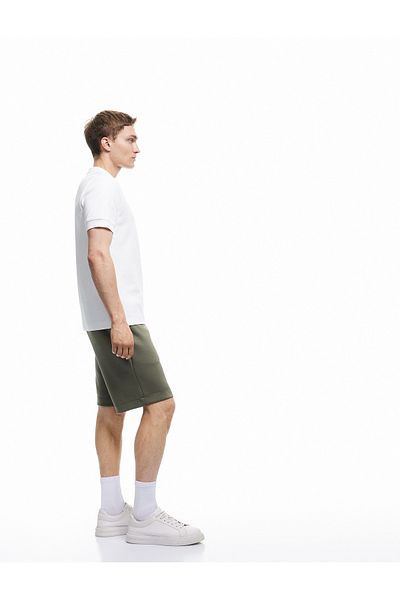 Koton Viscose Blended Scuba Fabric Lace up Waist Bermuda Shorts
