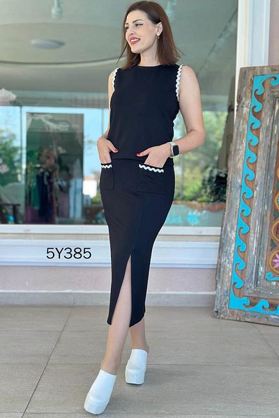 İnce Topuk Skirted Modal Suit 5Y385