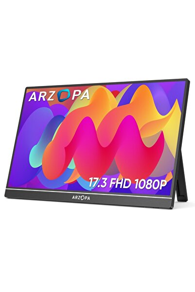 Arzopa Monitor portabil LED IPS Arzopa A1M 17.3", Full HD (1920x1080), 60Hz, Mini HDMI, USB-C, Negru