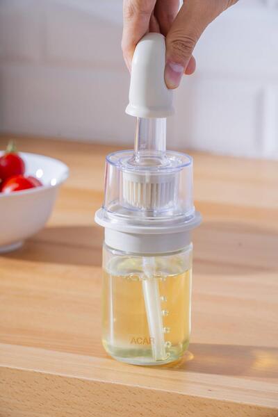 ACAR Harlow Glass Chamber Silicone Brush Oil Pot - 180 ml