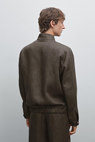 Massimo Dutti Soluk Efektli Total Look Keten Bomber Ceket