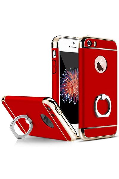 OEM Husa pentru iPhone 6/6S oferă protecție ultra-subțire 3 în 1 - Inel mat roșu S