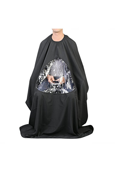 BLACK Pelerină pentru tuns, zonă de vizibilitate a telefonului, 145x120cm nea...