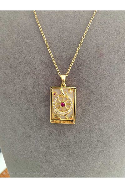 stainless steell Fate Wheel Tarot Necklace