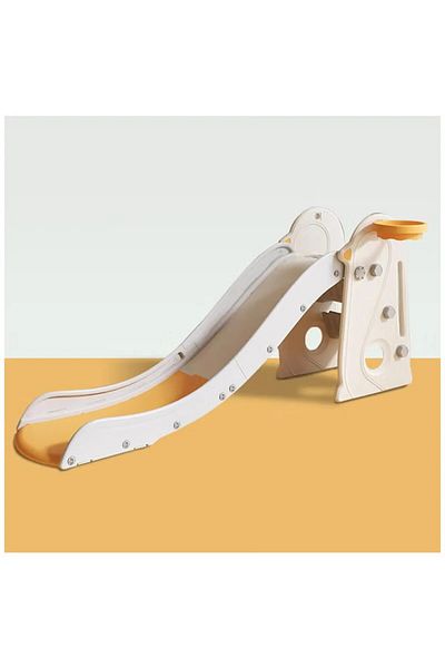 FULLJOY Foldable Penguin Slide with Basketball Hoop 175*47*77cm