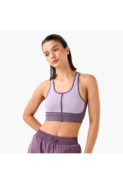 Kappa Kappa Racerback Sports Bra with Zip Detail