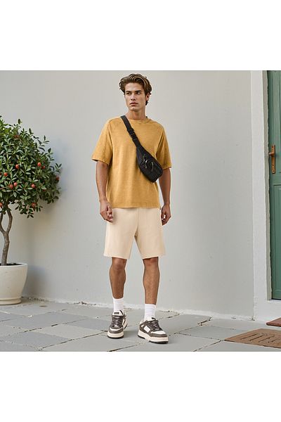 Lee Cooper Logo Applique Shorts with Drawstring Closure