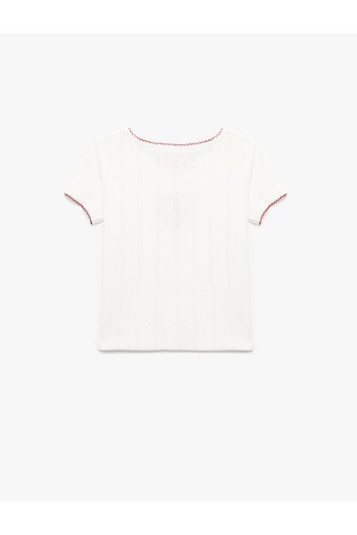 Koton Cotton Cherry Printed Short Sleeve Crew Neck T-Shirt