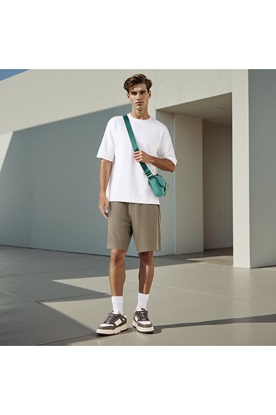 Lee Cooper Logo Applique Shorts with Drawstring Closure