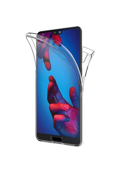 OEM Carcasă completă TPU 360° (față + spate) compatibilă cu Huawei P20, Transparentă