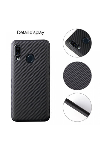 BLACK Husă pentru Samsung Galaxy A40, GloMax Perfect Fit cu inserții din carb...