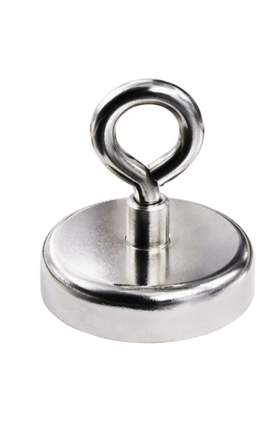 OEM Magnet puternic de pescuit din neodim D75mm cu cârlig inelar, forță 140kg