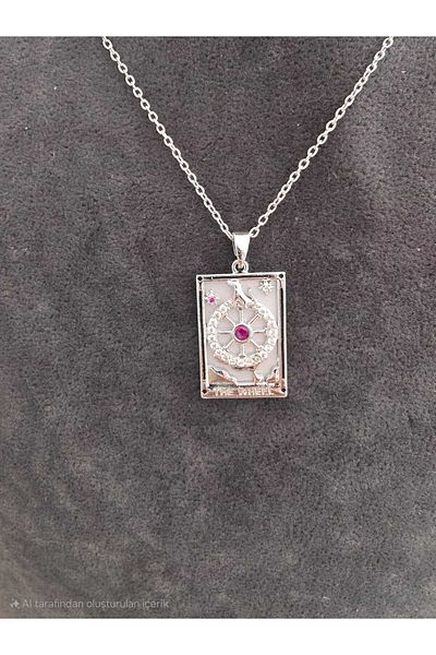 stainless steell Fate Wheel Tarot Necklace