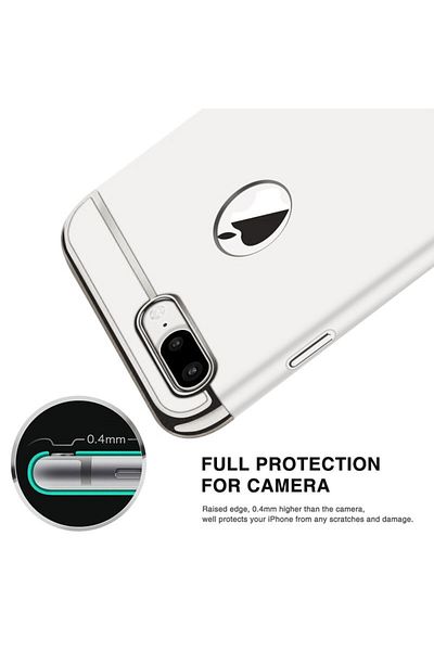 Silver Husa de telefon Apple iPhone 8 Plus oferă protecție 3 în 1, Ultrathin Lux Silver Matte