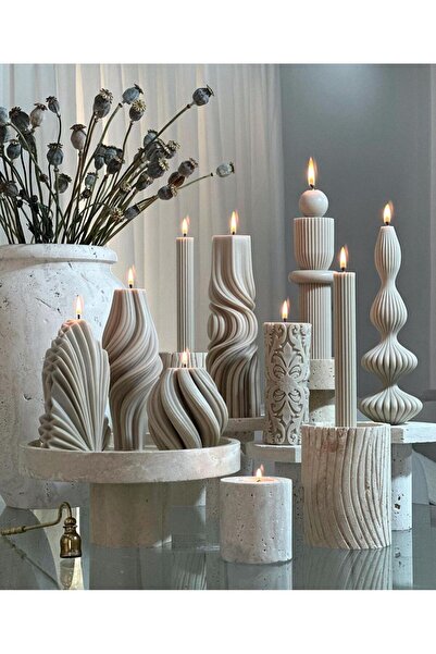 SCA CANDLE Dekoratif mum Koşe Seti Toplam 9 Parça