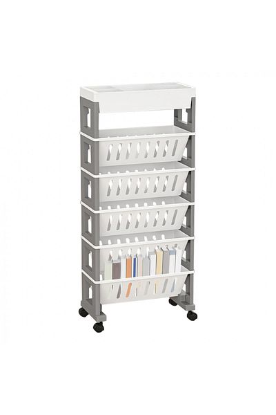 OEM Organizator portabil cu 6 rafturi pliabile și roți