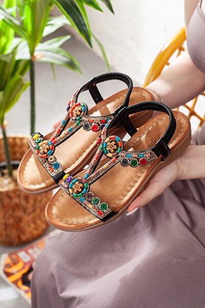 Adım Adım Women's Extra Comfortable Stone Stylish Sandals