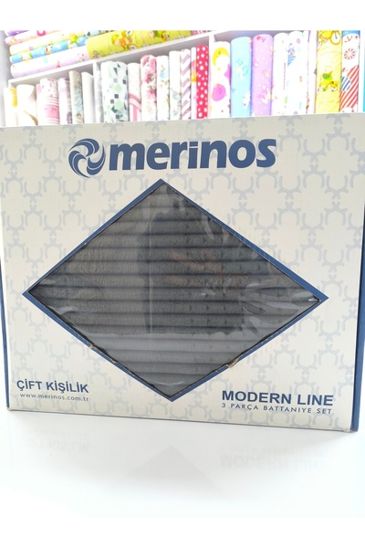 AsilHome Çift kişilik merinos battaniye set 3 parça