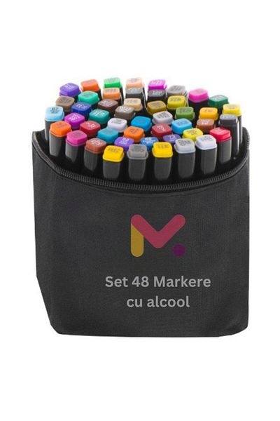 OEM Set of 48 Mercaton Alcohol Markers, 2 heads and storage bag, 15 cm, Multicolor, 14 x 11 x 17.5 cm