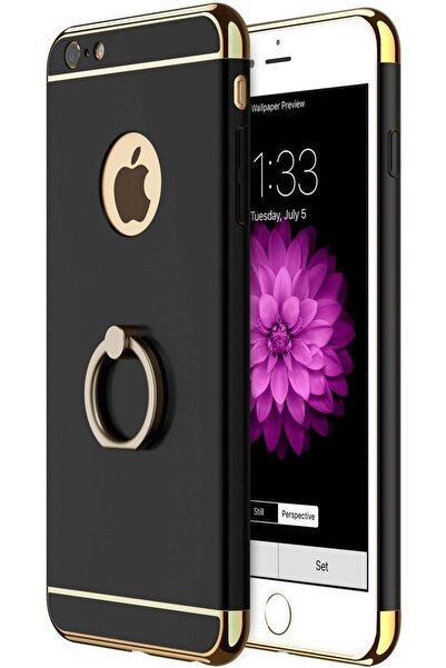 BLACK Carcasă pentru Apple iPhone 6/6S, GloMax 3in1 Ring PerfectFit, Neagră