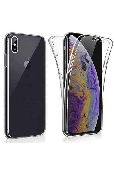 OEM Carcasă completă TPU 360° (față + spate) compatibilă cu Apple iPhone X/XS, Transparentă