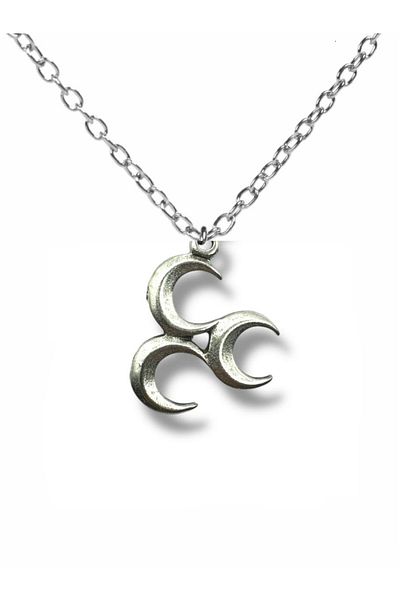 Herşey Nota Simple Three Crescent Figures Silver Color Unisex Necklace – Meaningful and Elegant Design