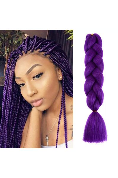 WNY Synthetic Colored Hair Extensions for Braids Ombre - Violet 105g 63cm