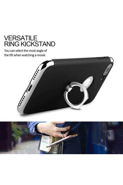 BLACK Carcasă Apple iPhone 7 Plus, Inel MyStyle Elegance Luxury 3 în 1 Negru
