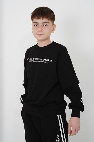 HayKids Boy's Two Thread Fabric Crew Neck Printed Tracksuit Set