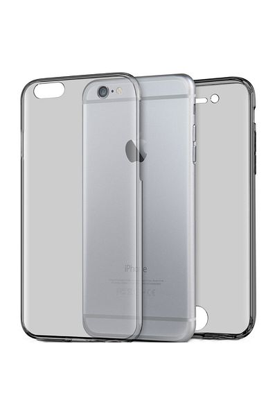 OEM Carcasă completă TPU 360° (față + spate) pentru iPhone 6 / 6S, gri transparent