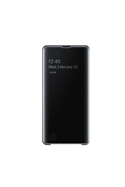 BLACK Θήκη Clearview συμβατή με Samsung Galaxy S10+/S10 Plus, Μαύρη
