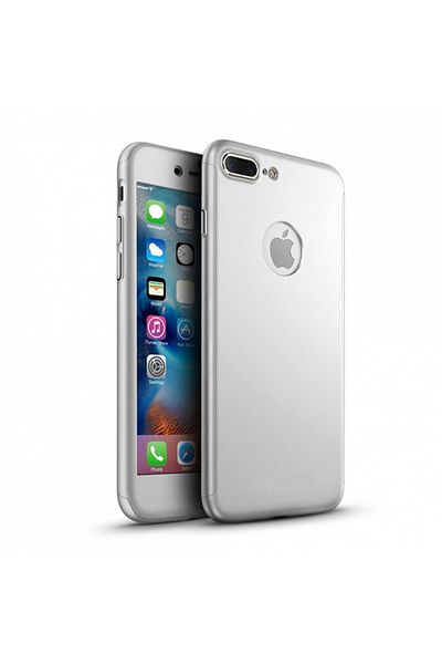 Silver Husă completă 360° pentru iPhone 5/5s + folie de sticlă, argintie