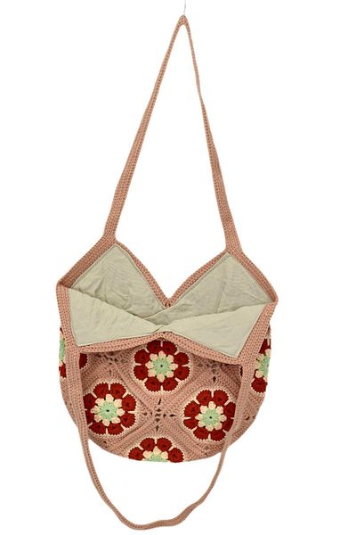 BAGLAN Hand Knitted Motif Patterned Lined Shoulder Bag Bgl-St04725